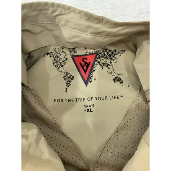 Scottevest Vest Mens XL The 101 Tec Pockets Beige Lightweight Hiking Travel - Picture 2 of 16